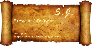 Straus János névjegykártya